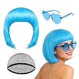 Bob-Perücken für Damen, Neon-Cosplay-Kopfbedeckung, Rollenspiel-Perücke, für Bühnenaufführungen, Inhalte, Themen-Events, Comic-Konventionen, Kostümpartys, Maskerade, Theater-Darsteller