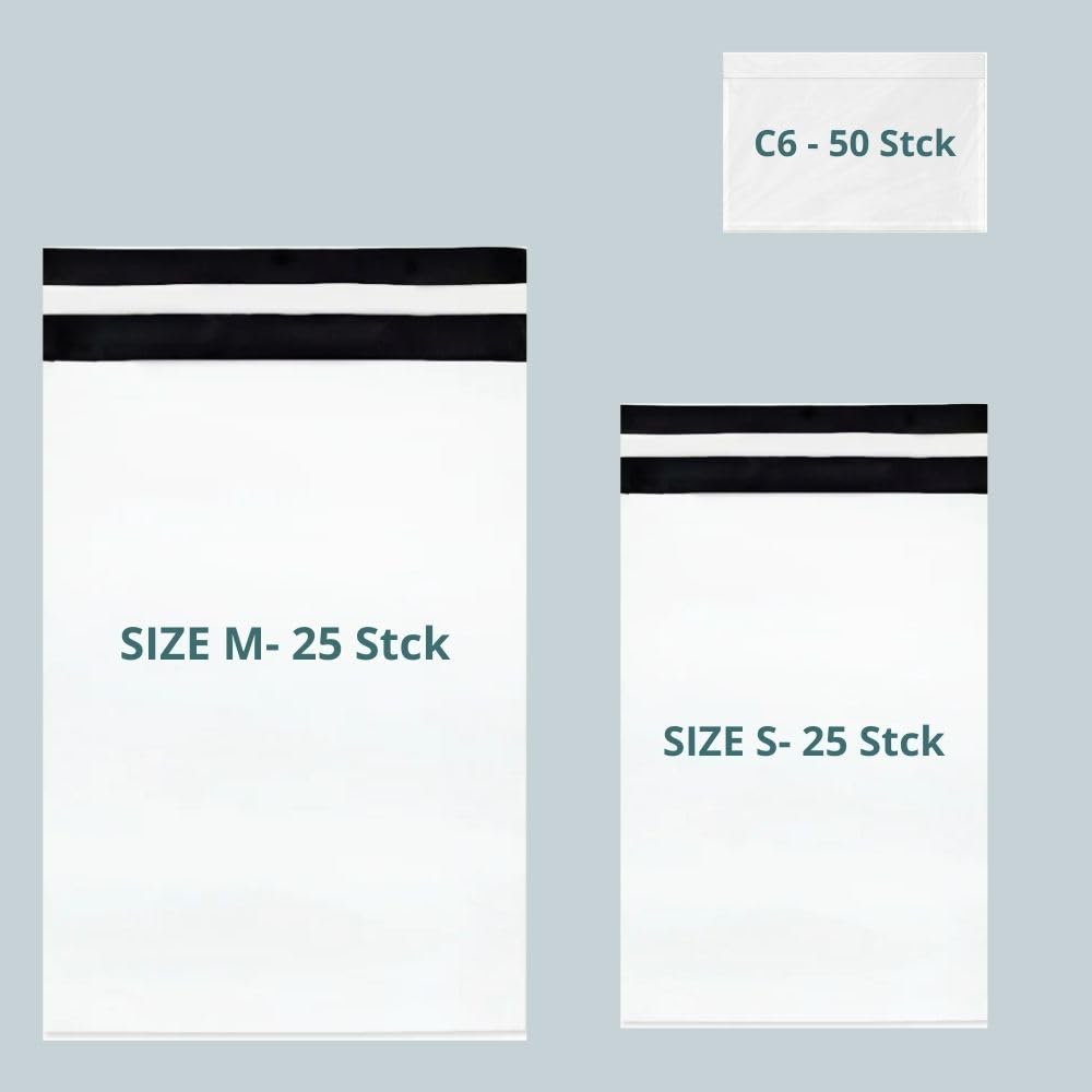 RAGO® Plastikowe torebki wysyłkowe, S-25 sztuk, M-25 sztuk, 50 sztuk, torebki wysyłkowe, samoprzylepne i nieprzejrzyste, plastikowe torebki zamykane