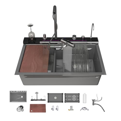 FVVJVV 33x22 Smart Waterfall Sink