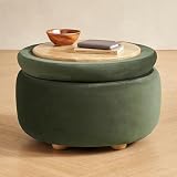mopio Luna Round Ottoman with Tray