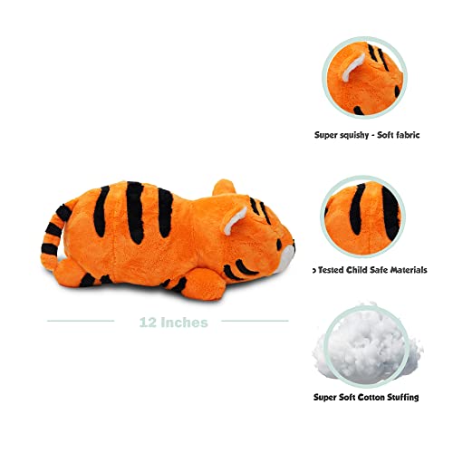 Avocatt Fuzzy Tiger Plushie Toy - 10 Inches Stuffed Animal Plush - Plushy And Squishy Tiger With Soft Fabric And Stuffing - Cute Toy Gift For Boys And Girls #TOP1
