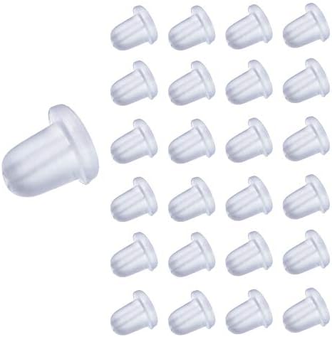 200pcs Earring Safety Backs Clear Rubber Earrings Stoppers 3x2.5mm, Butterfly Back, Earnuts (Bullet Backs - 200pcs)