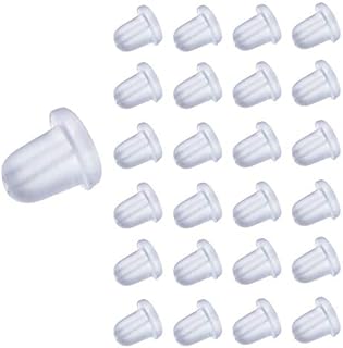 200pcs Earring Safety Backs Clear Rubber Earrings Stoppers 3x2.5mm, Butterfly Back, Earnuts (Bullet Backs - 200pcs)