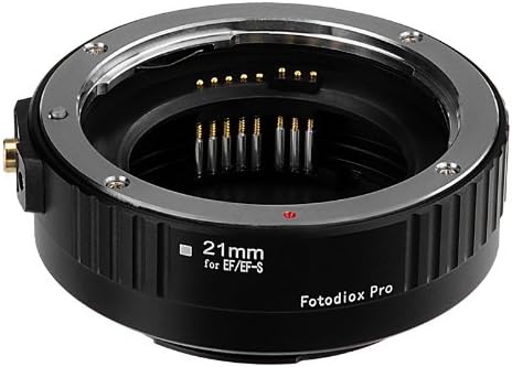 Fotodiox Pro Auto Macro Extension Tube, 21mm Section - for Canon EOS EF/EF-s Lenses for Extreme Close-up with Autofocus and Auto-Exposure