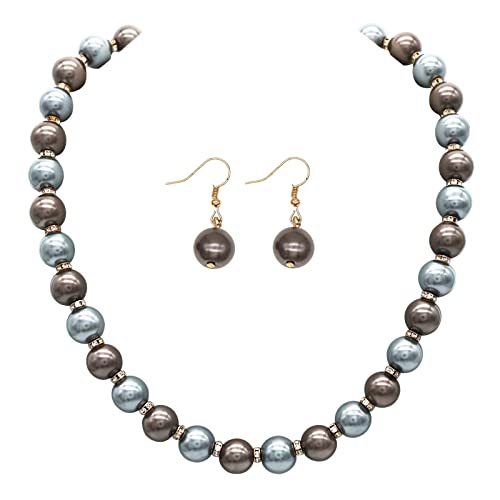 Collar de perlas para mujer JNF set de pendientes de novia ideal para regalar