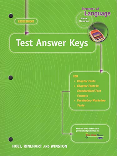 Elements of Language Assessment First Course Test Answer Keys