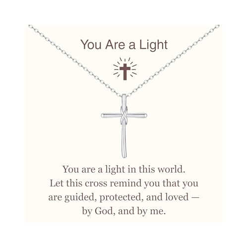 Collier Argent 925 Femme Croix Chrétienne et Pendentif Infini