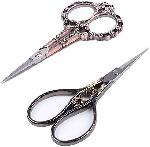 BIHRTC Vintage Plum Blossom Clouds Sewing Scissors for Embroidery, Sewing, Craft, Art Work & Everyday Use - Pack of 2,1pc Per Design