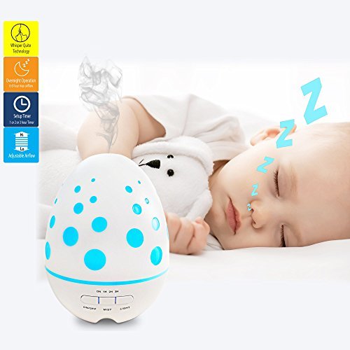 Aromatherapy Essential Oil Diffuser Large 400 ml- Best Aroma Diffuser for Kids Room, Spa, Home - Ultrasonic Cool Mist Humidifier Runs 8 hrs Waterless Auto Shut-off 7 Color LED Lights