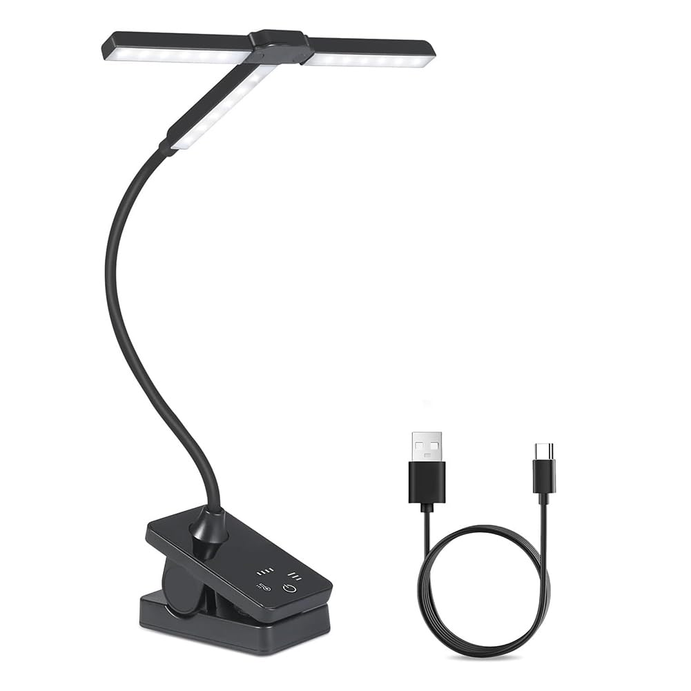 Koolenry 51 LED Music Stand Light, Folding, Rechargeable with Clip-on Feature, Professional Portable Piano Lamp with 4 Colors & 3 Brightness Levels