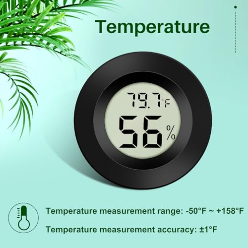 Thlevel 2-Pack Mini Digital Thermometer Hygrometer Indoor Room LCD Reptile Monitor Humidity Meter Gauge for Humidifiers Dehumidifiers Greenhouse Basement Babyroom