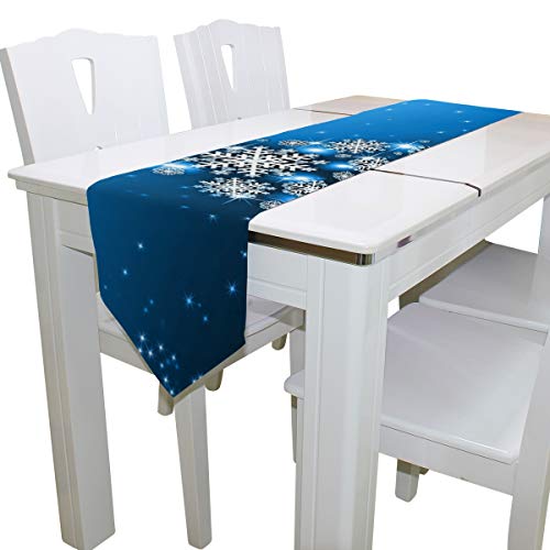 Top Carpenter Rectangle Christmas Blue Tree Printed Table Runner 13X70In For Wedding Birthday Holiday #TOP2