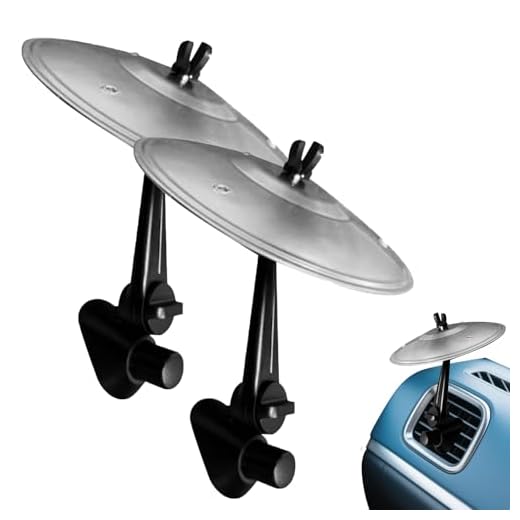 Auto Crash Platillo C-oche Batería, 2 Unidades Mini Batería para Coche, Platillo para Ventilación de Coche, Rejilla Ventilación Percusión Silenciosa, Divertido C-ar Crash Cymbals Mini B-atería C-oche