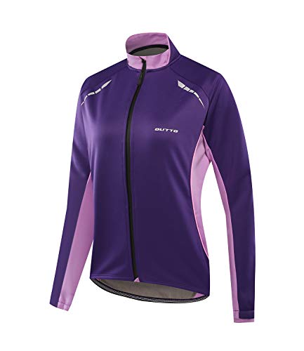 Outto Women's Cycling Thermal Jacket Softshell Winter Long Sleeve Windproof Jersey(Medium,18-EY Purple)