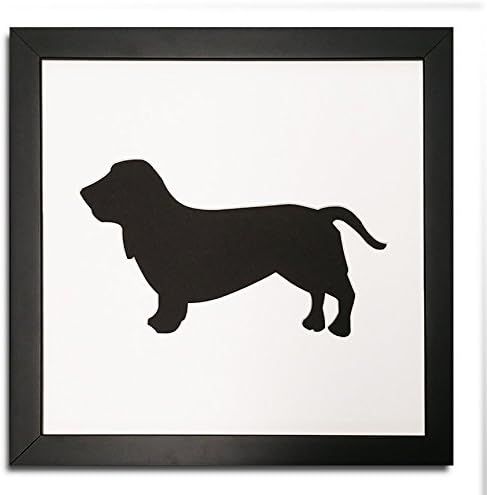 CountryArtHouse Basset Hound Photo Mat With Frame - I Love My Basset Hound Solid Wood Picture Frame - Dog Frame
