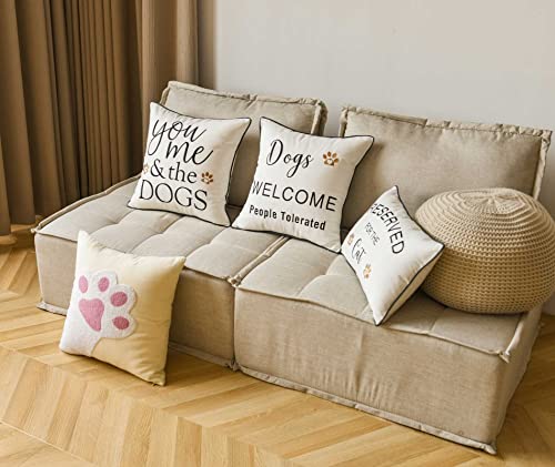 Decopow Embroidered Throw Pillow Cover,Lumbar Pillow Cover With Funny Reserved For The Cat 12X20 Inches,Cover Only #TOP3