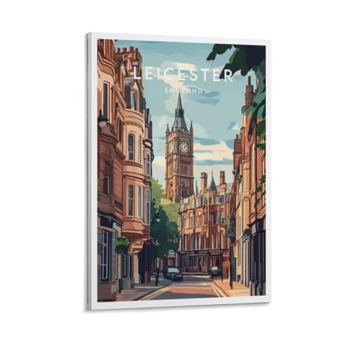 England, Leicester (2) Travel Poster Canvas Wall Art Print Vintage Travel Aesthetic Poster Home Room Decor 12x18inch(30x45cm)