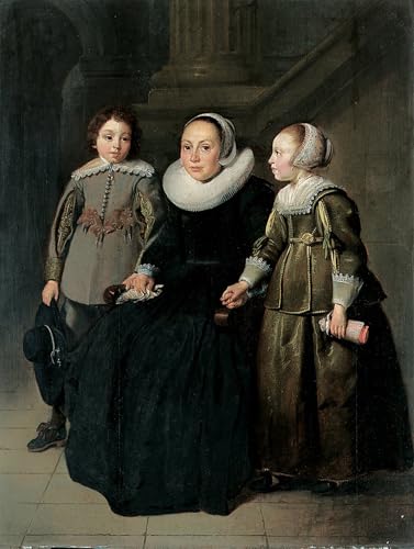 Cuadro moderno impresión lienzo retrato de dama vestido negro De Keyser decoración paredes