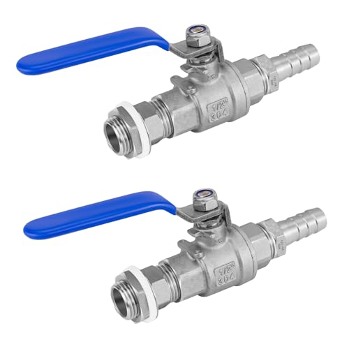 Evangenial 2-Pack 1/2" NPT Stainless Steel Ball Valve Kit