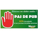 Autocollant sticker Stop Pub boite lettres logo 601 stop journaux et petites annonces