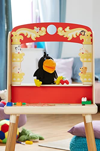 Haba Theo The Raven Glove Puppet With Cherries - Beak Opens Wide With Opening To Eat The Fabric Fruit #TOP7