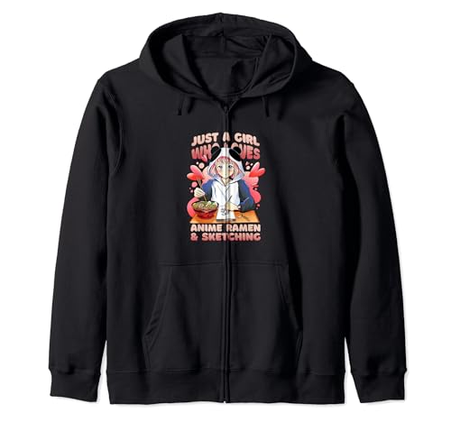 Just a Girl Who Loves Anime Ramen et artiste de croquis Sweat à Capuche