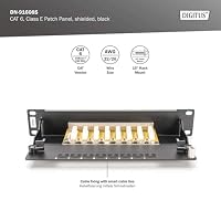 DIGITUS Cat-6 Patchpanel - 8 Ports - RJ45-Buchsen - 10-Zoll Rack-Mount 1HE - LSA Verteilerfeld - Geschirmt - Schwarz – Ansicht 4