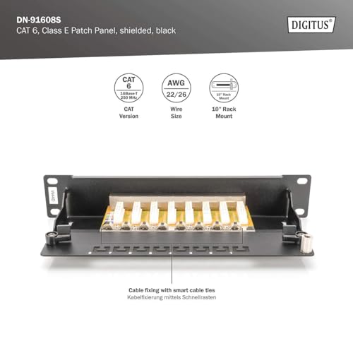Digitus Pannello Patch 10'' - 8 Porte Schermate - Categoria 6 - 4