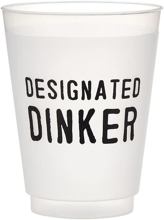 Santa Barbara Design Studio Party Cups 8-Count Reusable BPA-Free Plastic Frost Cups, 16-Ounce, Designated Dinker
