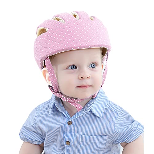Casque de Sécurité Bébé Bonnet Protéger la Tête Casque de Protection Enfant Garçon Fille Chapeau de Sécurité en Coton Anti-chute Anti-collision...