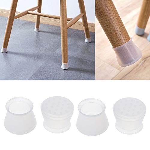 AKOAK 4 Pcs 4cm/1.57inch Non-Slip Silicone Table and Chair Feet Cover, Table and Foot Chair Protector Pad, Stool Mute Pad (White)