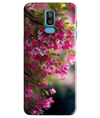 Image of Pink Floral Flowers Printed Hard Back Case Cover Compatible for Samsung Galaxy J8 / Samsung Galaxy A6 Plus (Multicolor) - D1662