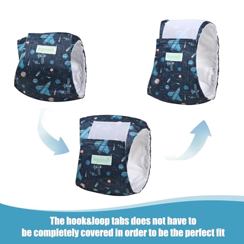 Image of wegreeco Small Dog Diapers Male,Reusable Belly Bands for Male Dogs,Washable Doggie Puppy Diapers Wraps, Medium Large Size(5 Pack, Space Exploration, X-Large)