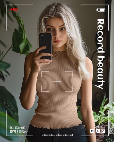 Riyiper 3 Pack Women's Sleeveless Mock Turtlenecks Shirts Lettuce Trim Ribbed Knit Slim Summer Casual Tank Tops Basic Tees2