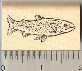 Trout Rubber Stamp