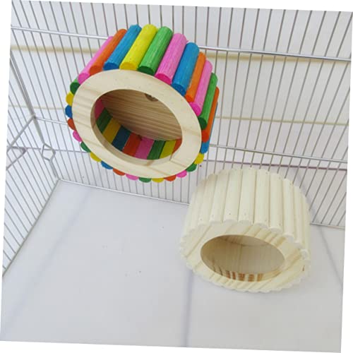 Hohopeti Roda De Exercício De Hamster Roda De Hamster Fofa Brinquedo De Roda De Chinchila De Madeira