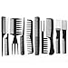 Hair Care Comb Anti Static Coarse Fine Toothed Tail Teasing Waves Pick Combs Set of 10,Black