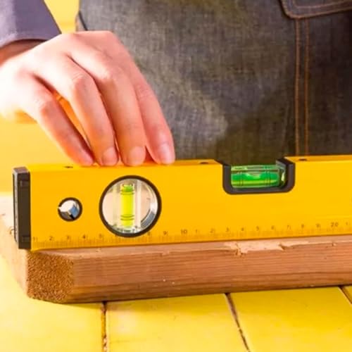 Nível de Alumínio 16 Polegadas Profissional para Construção com Bolhas Vertical Horizontal e 45 Grau