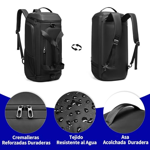 gym bag for men with shoes compartment - 40l duffle bag for travel with wet pocket amp laptop compartmentwaterproof carry on sports bags gym backpack with water bottle holder