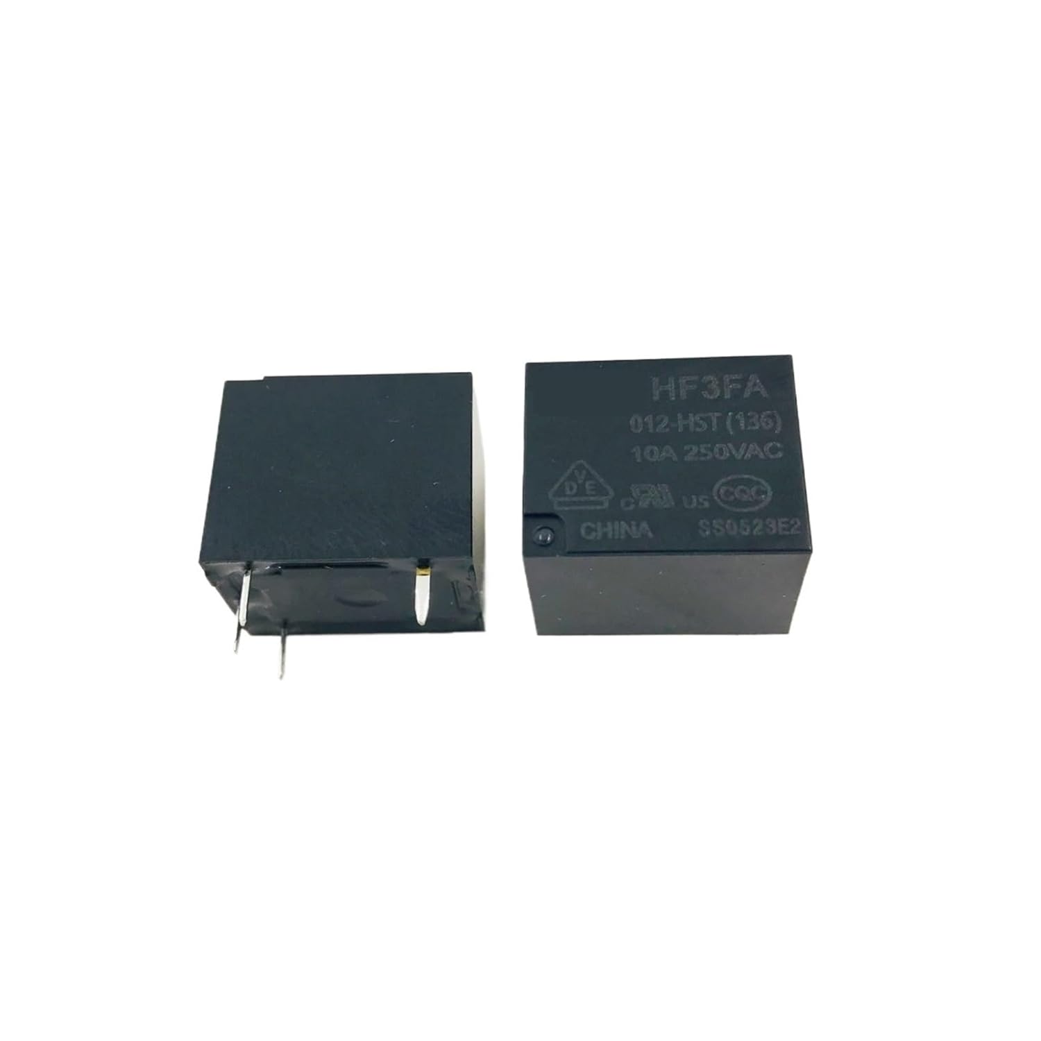 Relay HF3FA-012-HST HF3FA-024-HST (136) One Set of Normally Open 4-pin 10A Black 12V 24VDC Relay 1Pcs(HF3FA-012-HST)