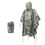Fousam Poncho de Lluvia de Camuflaje, Impermeable Multiusos