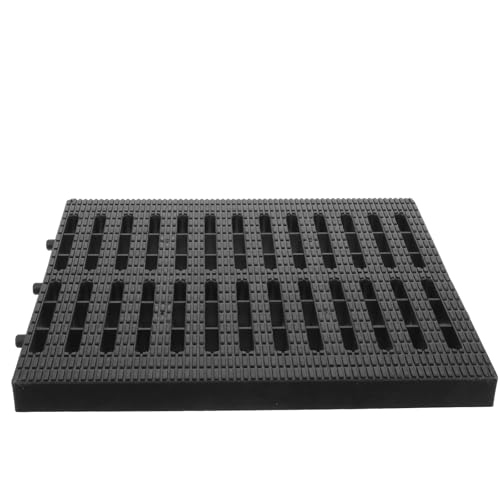 Caniveau anti-obstruction avec grille d'égout en plastique noire 24,8 x 29,8 x 2,5 cm