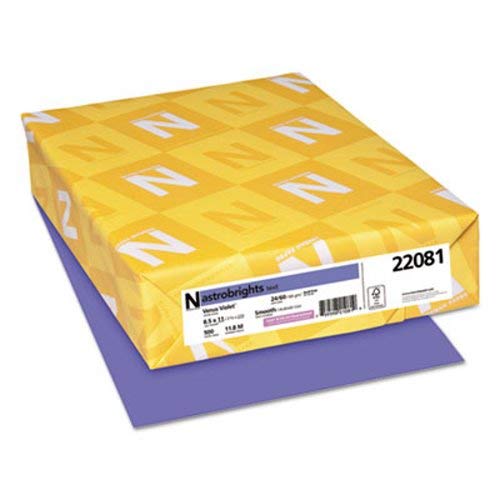 22081 Astro Astrobrights Colored Paper - For Inkjet, Laser Print - Letter - 8.50" X 11" - 24 Lb Basis Weight - Smooth - 500 / Ream - Violet #TOP7