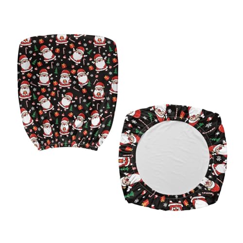 JOAIFO Santa Claus Print Office Chair Slipcover Anti-Slip Easy to Install Cushion High Chair Cover Protective Stretch Decorative Fabric Cover Home Accessories