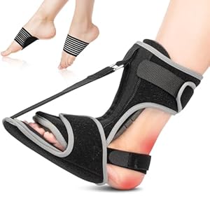 Plantar Fasciitis Night Splint: Plantar Fascia Brace for Plantar Fasciitis Relief,Achilles Tendonitis, Foot Drop, Heel Pain, Adjustable Ankle Brace with Arch Support for Women & Men, Black