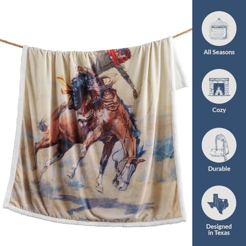 Image of Paseo Road Indigo Hill by HiEnd Accents Buster 54x68 Cream Throw Blanket