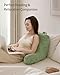 Blissful Diary Reading Pillow, Backrest Pillow with Shredded Memory Foam for Adult & Children, Designed for Bed and Couch Sitting Up, Includes Arms, Pockets and Washable Cover, Sage Green
