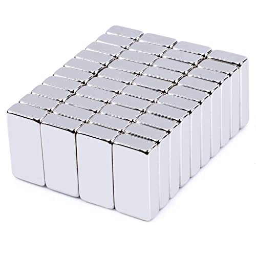 Min Ci 40 Pcs Super Strong Rare Earth Magnets Bar, Small Neodymium Magnet Heavy Duty, For Kitchen Lockers Garage Refrigerator Cruise Crafts Industrial Tool Storage (20 X 10 X 5 Mm) #TOP5