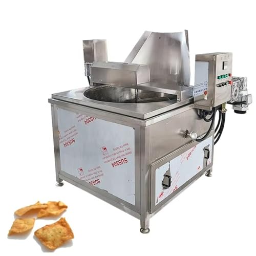 Industrial-grade commercial fully automatic deep fryer, large capacity, with automatic feeding/discharging, intelligent control and energy-saving functions, suitable for food processing plants.
