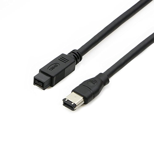 PASOW FireWire 800 do 400 9 do 6-pinowy kabel (9-pinowy 6-pinowy) 6FT, IEEE 1394 Firewire 800 9-pinowy/6-pinowy kabel 6 stóp (9-pinowy do 6 pinów)